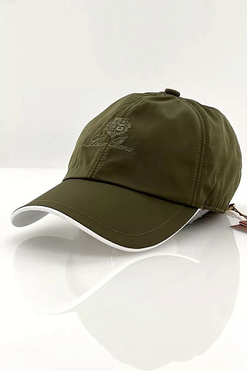 Зелёная бейсболка Loro Piana embroidered-logo   
