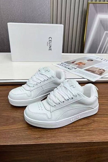Женские кожаные кроссовки Celine Premium - White   