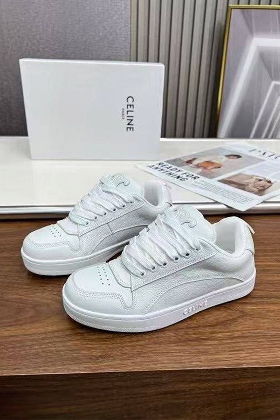 Женские кожаные кроссовки Celine Premium - White