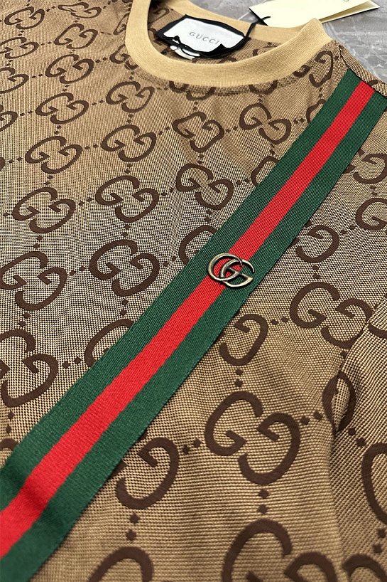 Оверсайз футболка Gucci GG jacquard - Brown