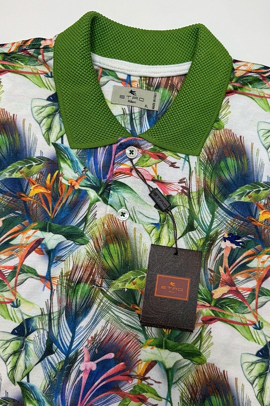 Мужское поло Etro "Floral" - Green