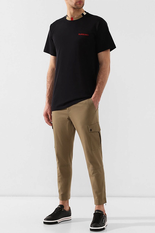 Чёрная оверсайз футболка Burberry Icon Stripe Jayson