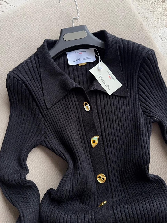 Женское трикотажное платье Schiaparelli чёрного цвета