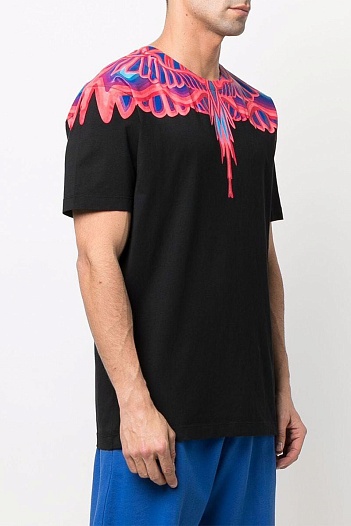 Чёрная футболка Marcelo Burlon County of Milan Curves Wings   