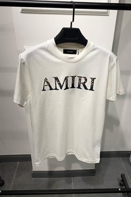 Белая оверсайз футболка Amiri leopard-print