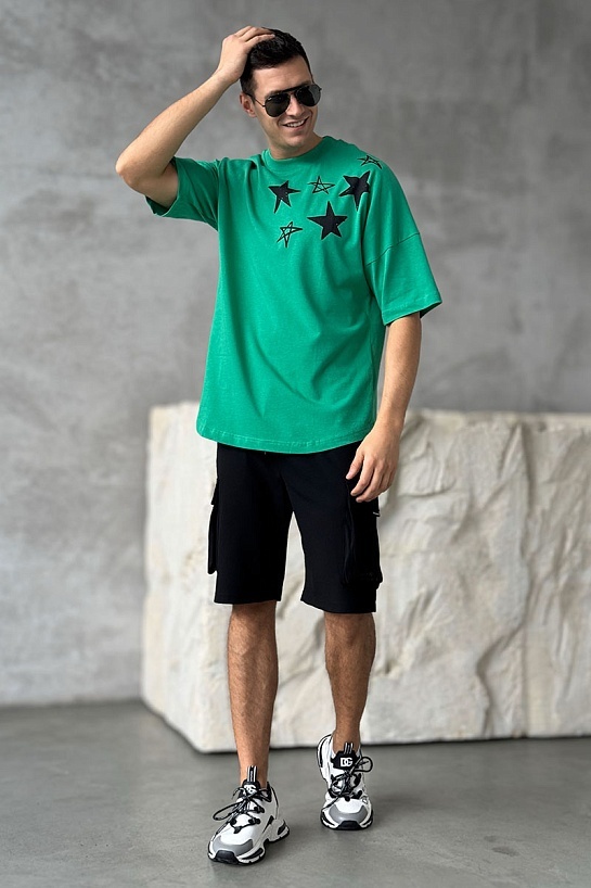 Оверсайз футболка Palm Angels Shooting Star - Green