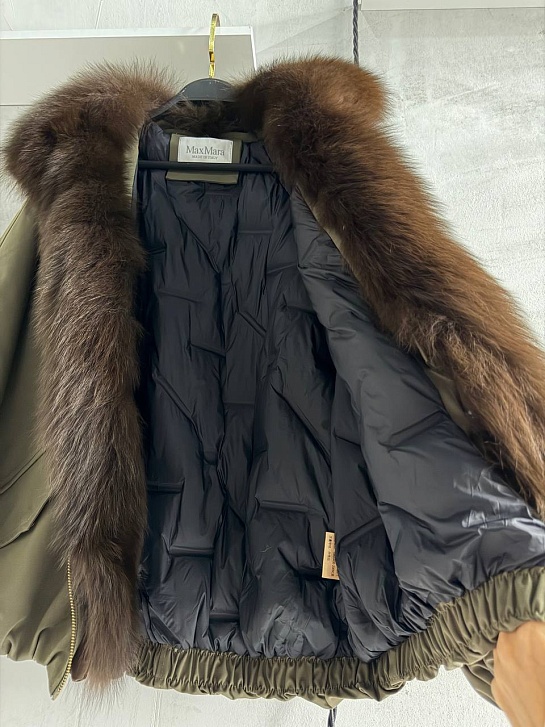 Женский бомбер с натуральным мехом Max Mara premium