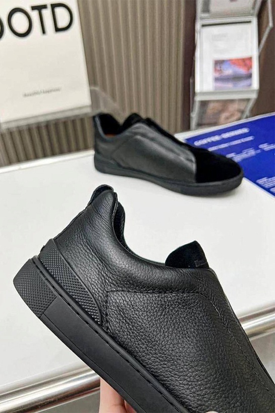 Мужские кроссовки Ermenegildo Zegna Triple Stitch - Black