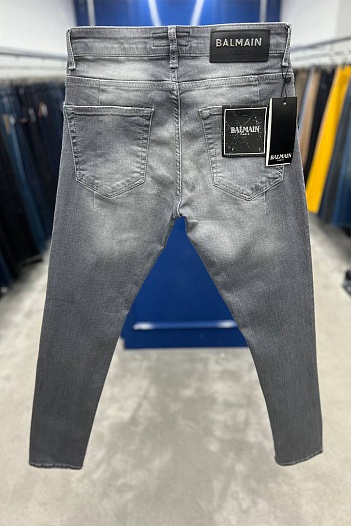 Мужские серые джинсы Balmain Paris   