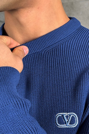 Мужской синий свитер Valentino Vlogo Signature   