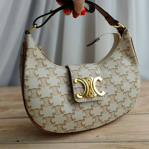 Сумка-багет Celine Ava Triomphe 24x13 см - Beige   