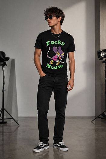 Мужская чёрная футболка Dsquared2 Mouse   