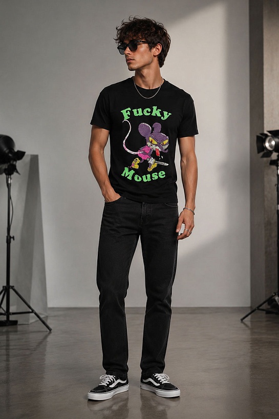 Мужская чёрная футболка Dsquared2 Mouse
