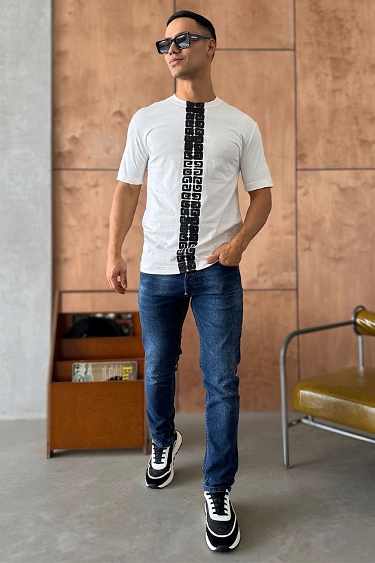 Мужская футболка Givenchy 4G-trim - White