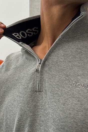 Мужской джемпер Hugo Boss серого цвета   