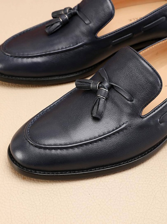 Кожаные лоферы Loro Piana tassel - Navy