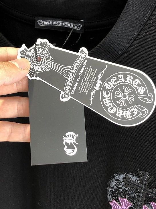 Чёрная оверсайз футболка Chrome Hearts Premium