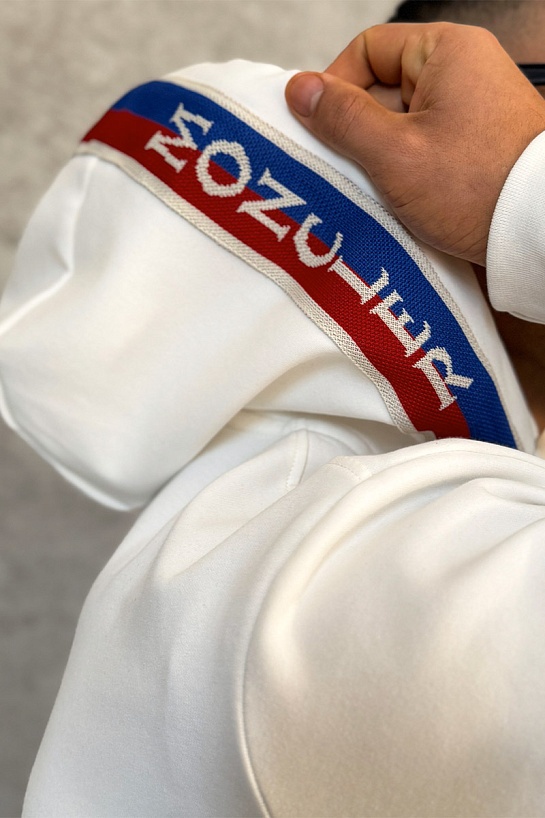 Белый спортивный костюм Moncler striped logo