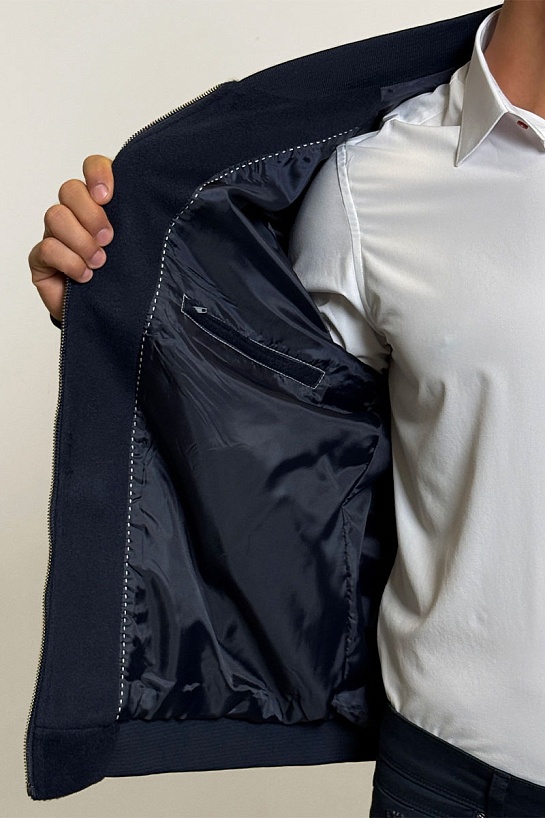 Мужской бомбер Loro Piana синего цвета