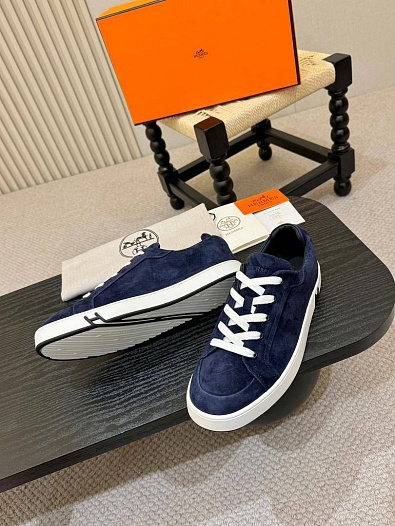 Мужские замшевые кроссовки Hermes Kid - Navy   