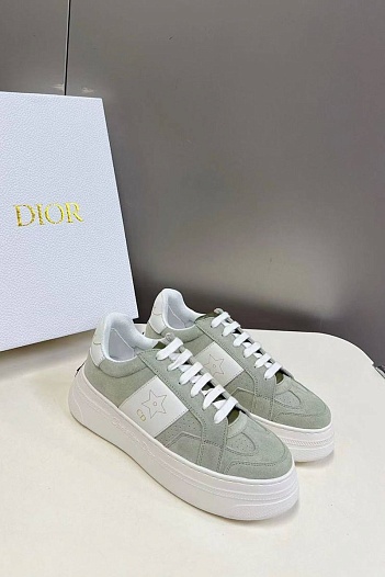 Женские комбинированные кроссовки  Dior Stars - Green   