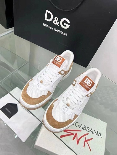 Женские комбинированные кроссовки Dolce&Gabbana New Roma   