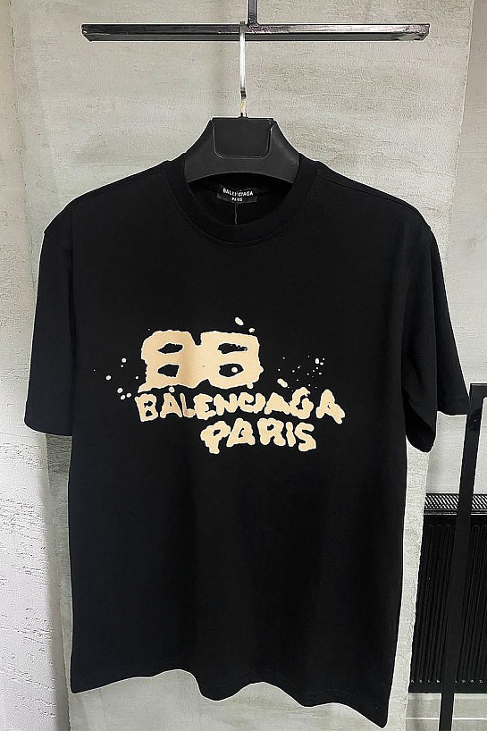 Футболка чёрного цвета Balenciaga Hand Drawn BB