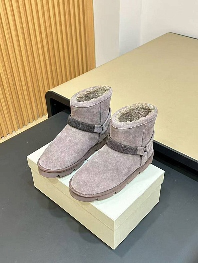 Женские замшевые угги с мехом Brunello Cucinelli Monili Premium   