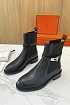 Женские кожаные сапоги Hermes premium - Black