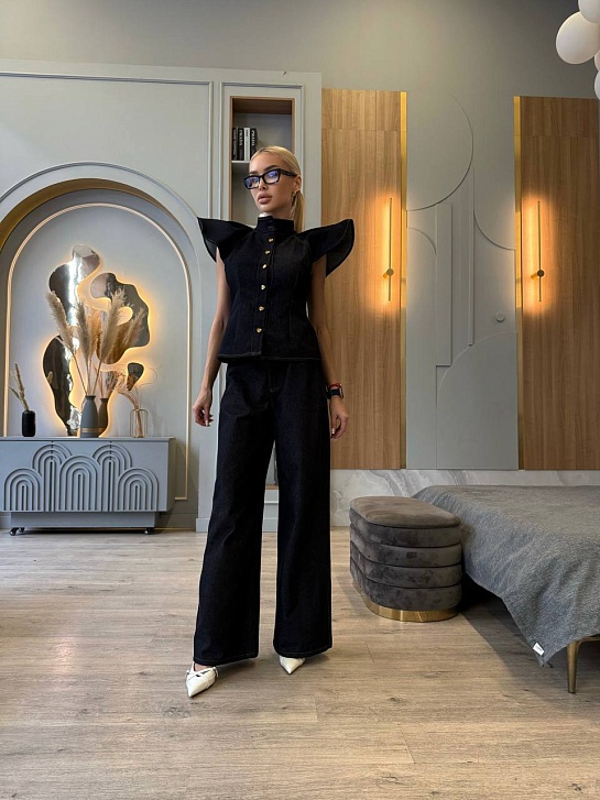 Женский джинсовый костюм двойка Zimmermann