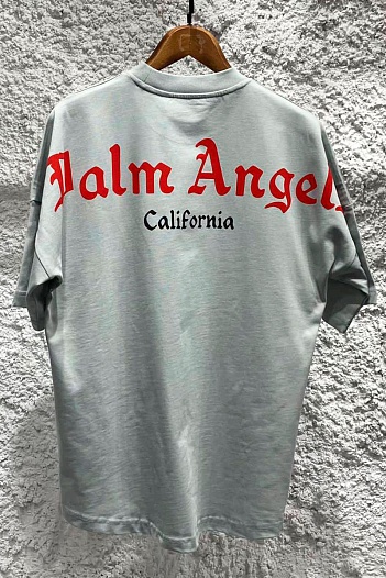 Серая оверсайз футболка Palm Angels logo-print   