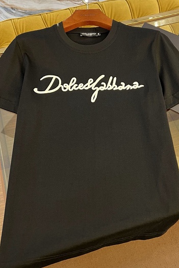 Мужская чёрная футболка Dolce & Gabbana Premium   