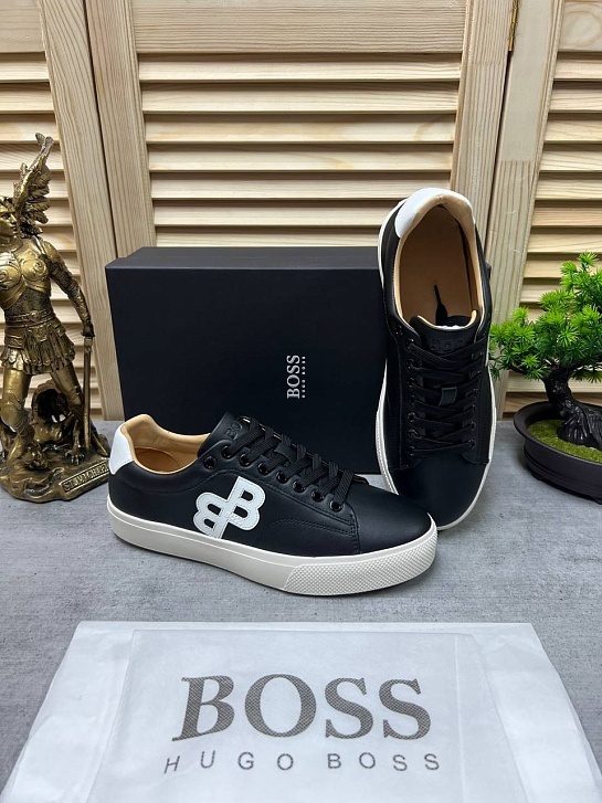 Кожаные кроссовки Hugo Boss Aiden - Black