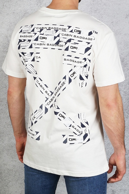 Белая оверсайз футболка Off-White "Cabin Baggage"
