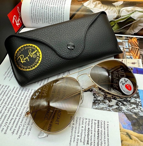 Солнцезащитные очки Ray-Ban Aviator Large Metal - Brown