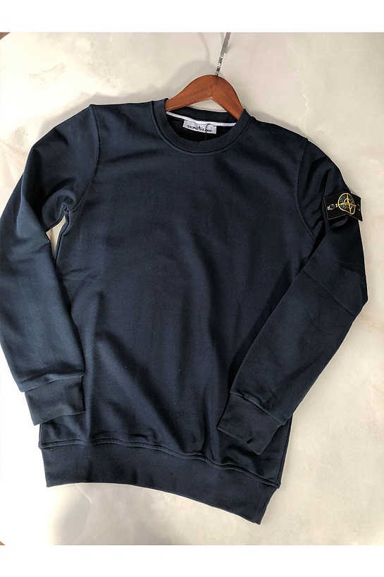 Мужской синий свитшот Stone Island с патчем на плече
