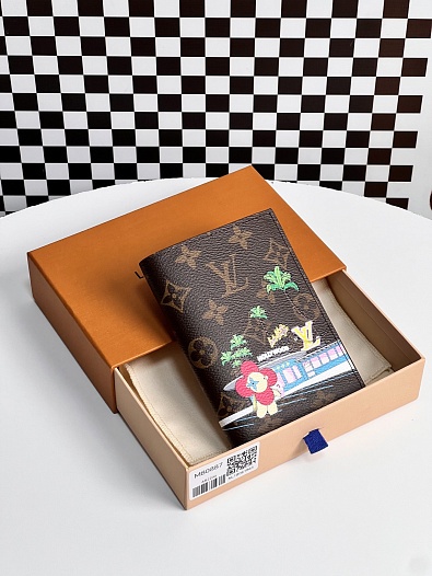 Кожаная обложка для паспорта Louis Vuitton Premium 10x14x2.5 см   