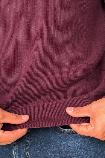 Мужской джемпер бордового цвета Hugo Boss logo-embroidered   