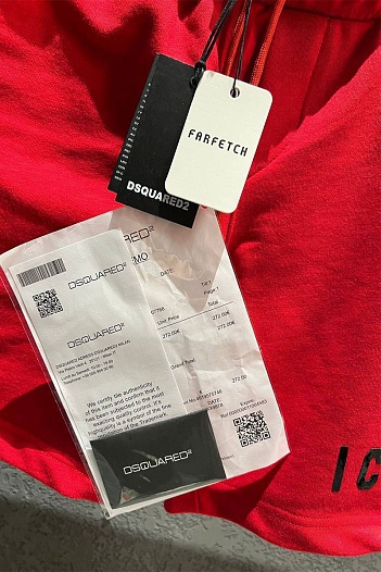 Мужские красные шорты Dsquared2 ICON-logo   