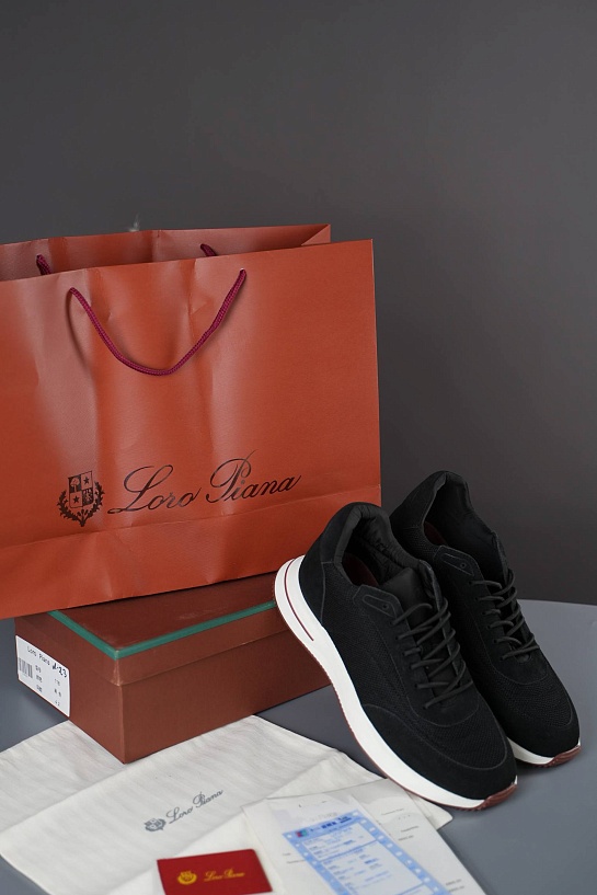 Мужские кроссовки Loro Piana Week End Walk - Black