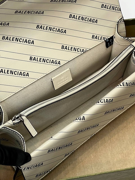 Женская сумка Gucci x Balenciaga Dionysus The Hacker Project Premium 28x17x10 см - White