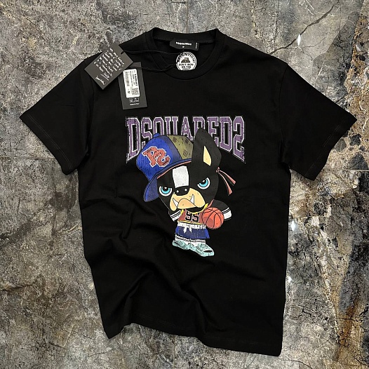 Футболка чёрного цвета Dsquared2 Angry Dog graphic-print   