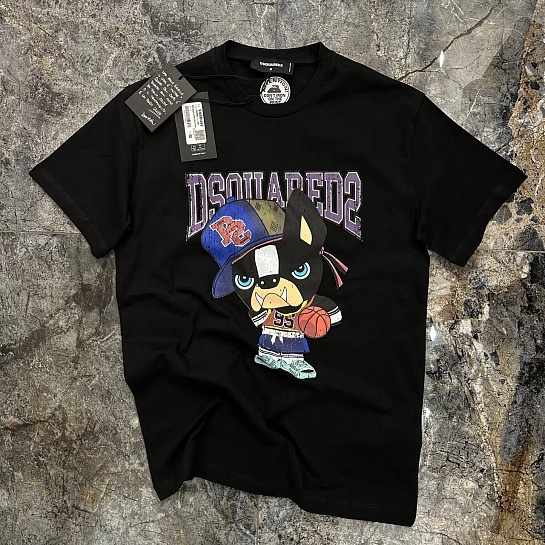 Футболка чёрного цвета Dsquared2 Angry Dog graphic-print