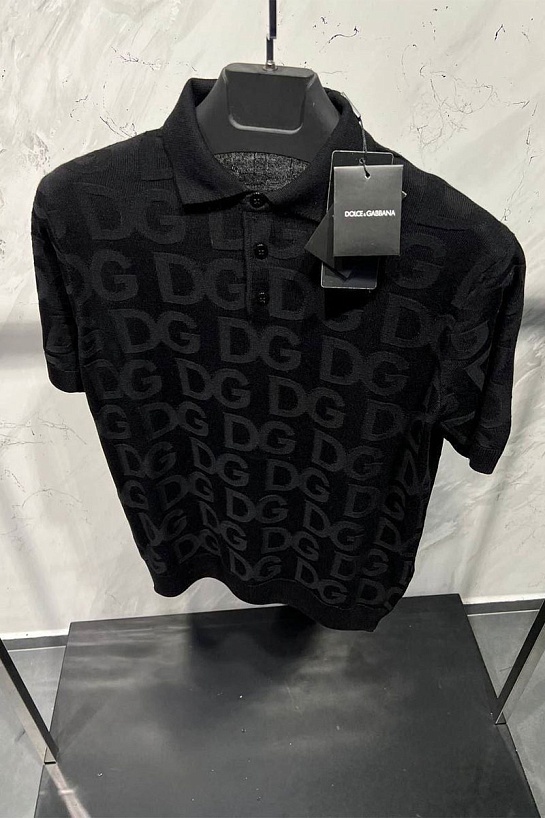 Классическое мужское поло Dolce&Gabbana чёрного цвета