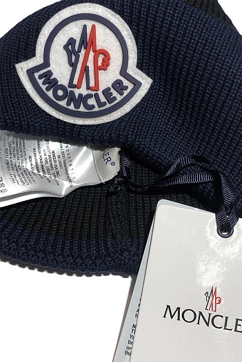 Мужская брендовая шапка с логотипом Moncler   