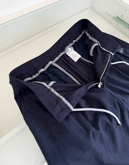 Льняные штаны Brunello Cucinelli Premium - Navy   