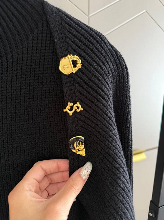 Женское трикотажное платье двойка Schiaparelli чёрного цвета