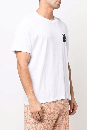 Белая мужская футболка Amiri logo-print   