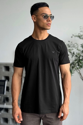 Мужская чёрная футболка Emporio Armani   
