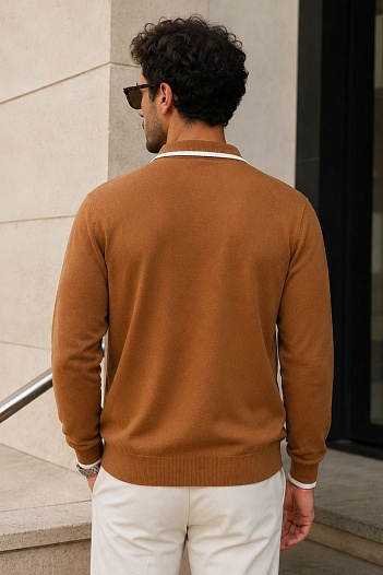 Поло с длинным рукавом Etro Pegaso logo - Brown   